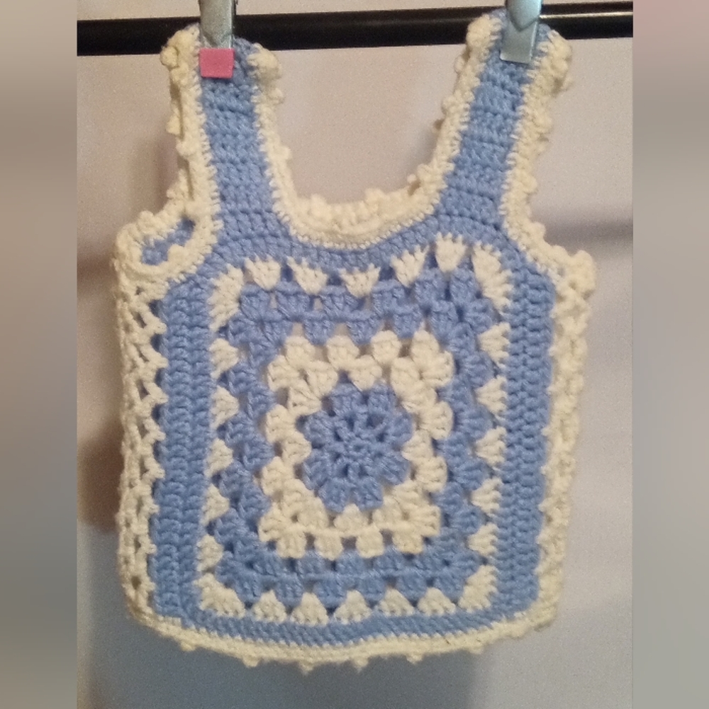 Vintage 70s girls croqueted tank